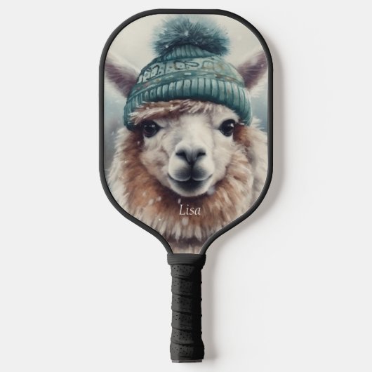 Sweet Winter Alpaca, op maat Pickleball Paddle (Voorkant)