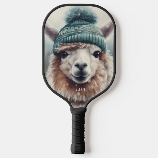 Sweet Winter Alpaca, op maat Pickleball Paddle (Achterkant)