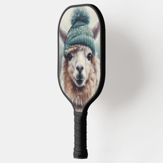Sweet Winter Alpaca, op maat Pickleball Paddle (Links)