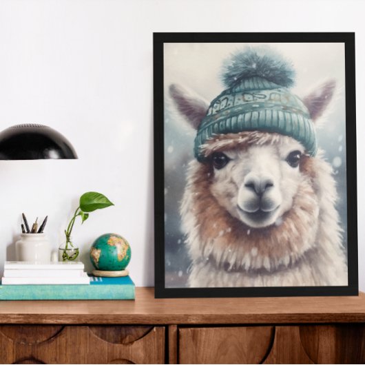 Sweet Winter Alpaca, op maat Poster