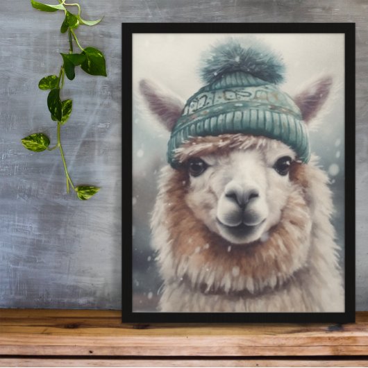 Sweet Winter Alpaca, op maat Poster