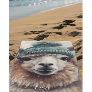 Sweet Winter Alpaca, op maat Strandlaken