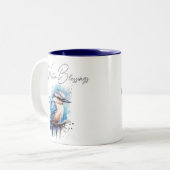 Sweet Winter Bird Gezellige Waterverf Tweekleurige Koffiemok (Voorkant links)