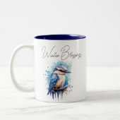 Sweet Winter Bird Gezellige Waterverf Tweekleurige Koffiemok (Links)
