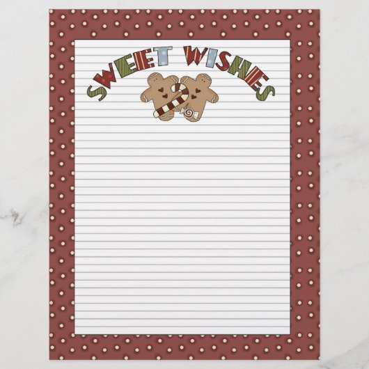 Sweet Wishes Cookie Holiday Letterhead (Voorkant)