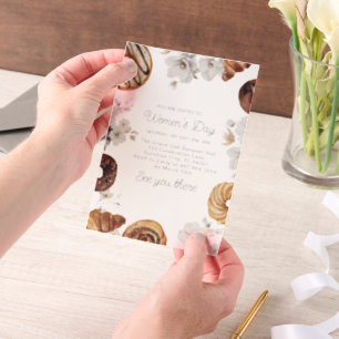 Sweet Women's Day Brunch Geschiedenis Maand Vellum Uitnodigingen