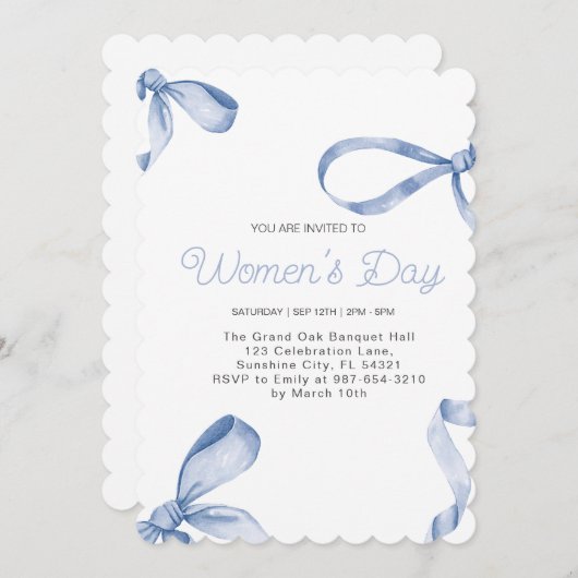 Sweet Women's Day Fancy Bow History Month Kaart (Voorkant / Achterkant)