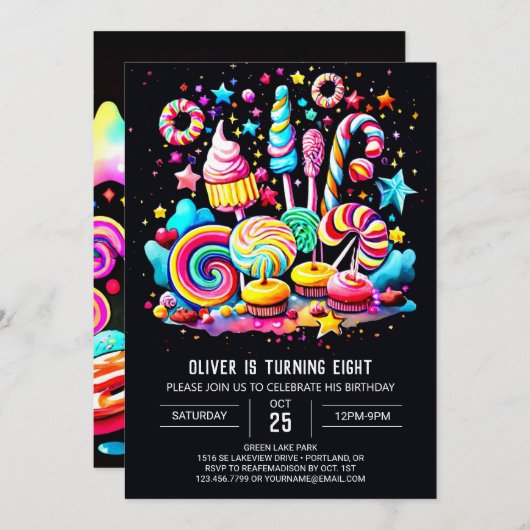 Sweet Wonderland Viering Verjaardag Kaart (Voorkant / Achterkant)