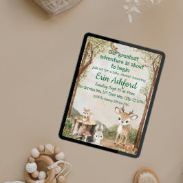 Sweet Woodland Animal Adventure begint met Baby sh Kaart