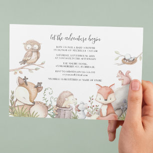 Sweet Woodland Animal Baby shower Kaart