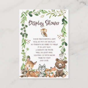 Sweet Woodland Animals Gift Display Shower Informatiekaartje