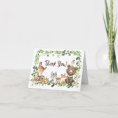 Sweet Woodland Animaux Baby shower Merci Note (Devant)