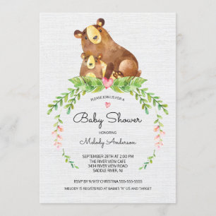 Sweet Woodland Beer Baby shower Kaart