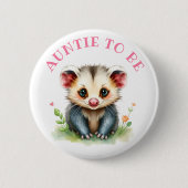 Sweet Woodland Creatures Tante To Be Ronde Button 5,7 Cm (Voorkant)