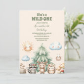 Sweet Woodland Dieren 1e verjaardag Kaart (Staand voorkant)