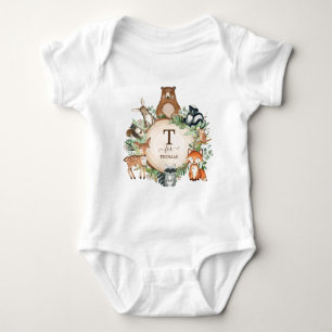 Sweet Woodland Forest Friends Custom Monogram Romper