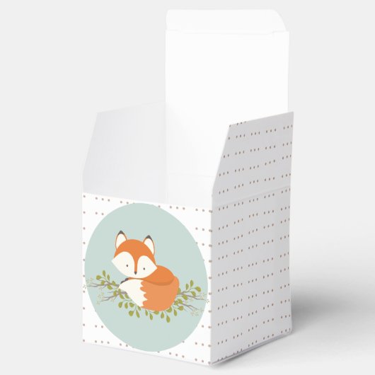 Sweet Woodland Fox Baby Favor Box Bedankdoosjes (Geopend)
