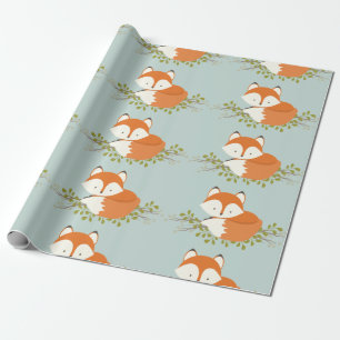 Sweet Woodland Fox Baby-rappelpapier Cadeaupapier