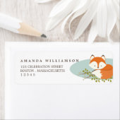 Sweet Woodland Fox Étiquette de adresse naturel (En situation)