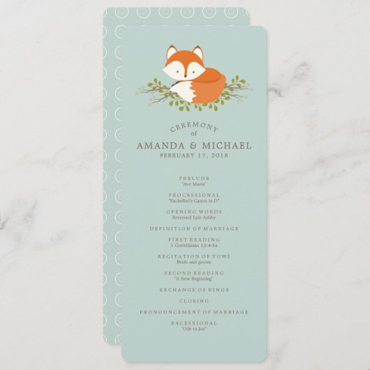 Sweet Woodland Fox Event Programme Programma (Voorkant / Achterkant)