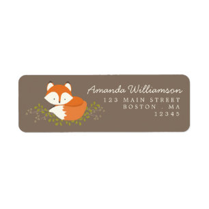 Sweet Woodland Fox Natuur Adreslabel Etiket