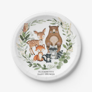 Sweet Woodland Greenery Baby shower Verjaardag Papieren Bordje