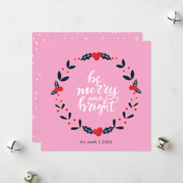 Sweet Wreath Berry Be Merry en Bright Christmas Feestdagenkaart