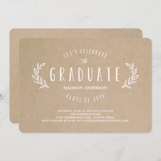 Sweet Wreath | Uitnodiging tot Afstuderen (Voorkant / Achterkant)