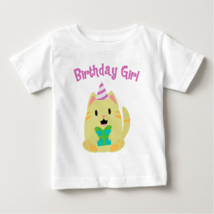 Sweet Yellow Cat Birthday Girl