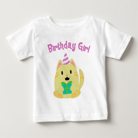 Sweet Yellow Cat Birthday Girl (Voorkant)
