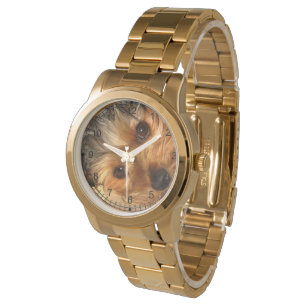 Sweet Yorkie Beauful Gold Horloge