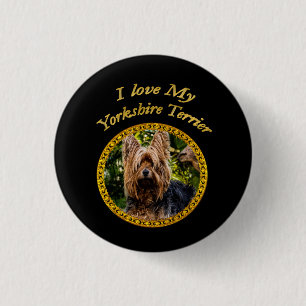 Sweet Yorkshire doodskleine hond Ronde Button 3,2 Cm