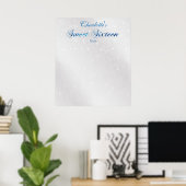 Sweet-zestien, blauw, Faux Glitter, Guest Sign in, Poster (Thuiskantoor)