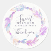 Sweet Zestien waterverf kunst sticker (Voorkant)