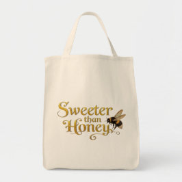 Sweeter Than Honey | Golden Vintage Bee Lover Art Tote Bag