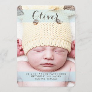 Sweetest Dream Two Photo Modern Birth Announounanc Aankondiging