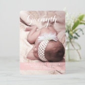 Sweetest Dream Two Photo Modern Birth Announounanc Aankondiging (Staand voorkant)