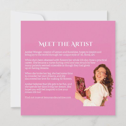 "Sweetest Dreams" Bedankt Card (Achterkant)