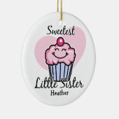 Sweetest Little Sister Personalized Ornament (Rechts)