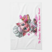 Sweetest Mom Pig Chef Kitchen Towel Theedoek (Verticaal)