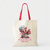 Sweetest Mom Pig Chef Tote Bag (Devant)