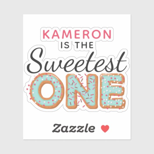 SWEETEST ONE Blue Donuts Verjaardag Naam Scrapbook Sticker (Vel)