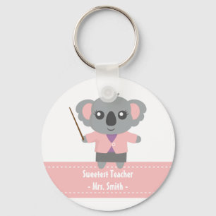 Sweetest Teacher, Cute Koala Beer, appreciatie Sleutelhanger