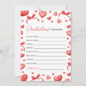 Sweetheart Baby Shower Predictions Card Kaart (Voorkant)