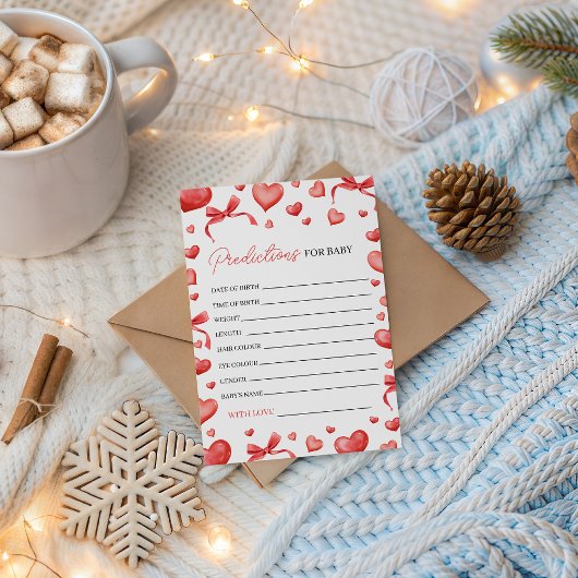 Sweetheart Baby Shower Predictions Card Kaart