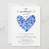 Sweetheart Blue Heart Boys Baby shower Invitation (Devant)