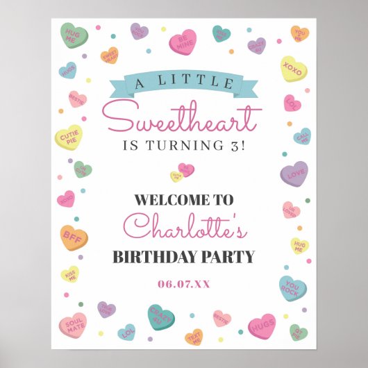 Sweetheart Candy Affiche de bienvenue d'anniversai (Devant)