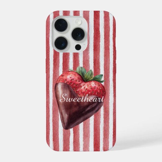 Sweetheart Chocolate Strawberry Red White Stripes  (Verso)