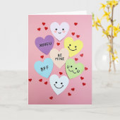 Sweetheart Conversation Hearts Card Kaart (Gele Bloem)