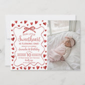 Sweetheart First Birthday Invitation Photo (Devant)
